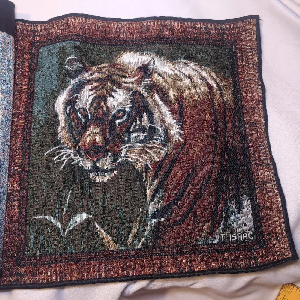 Tiger Tapestry Wall Hanging Decor -Vintage? Cotton Great Colors 68.5